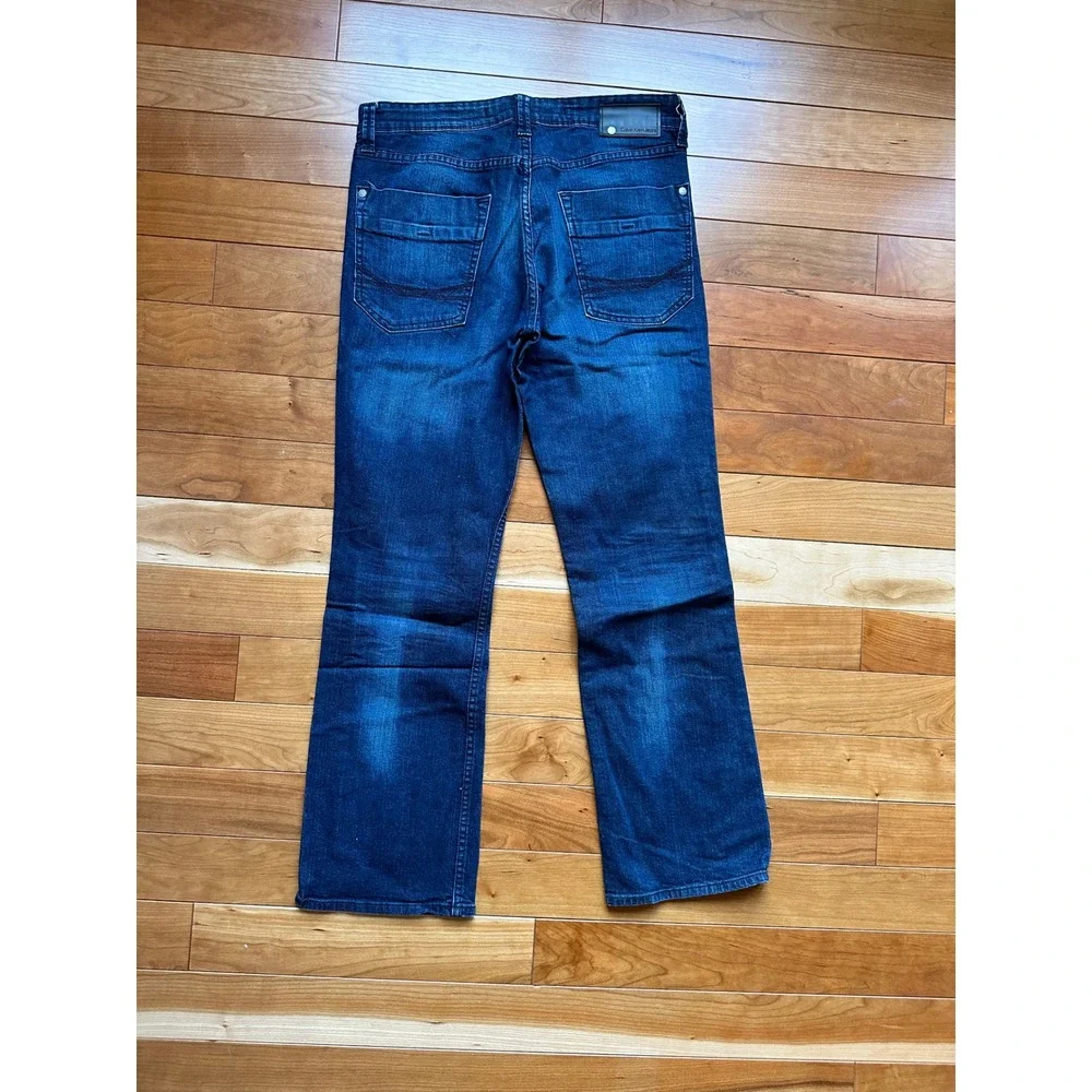 Calvin Klein Jeans Mens 33 Modern Boot Cut Dark Wash‎ Blue Denim Jeans 33x30